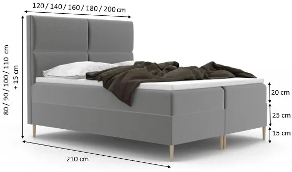 Łóżko kontynentalne TIMI - 160x200