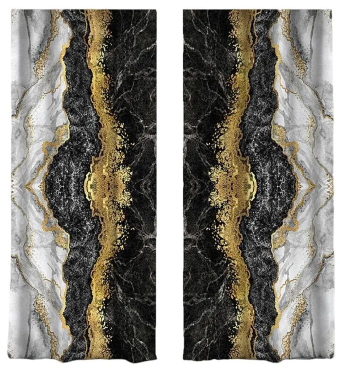Czarno-złote zasłony zestaw 2 szt. 140x260 cm – Mila Home