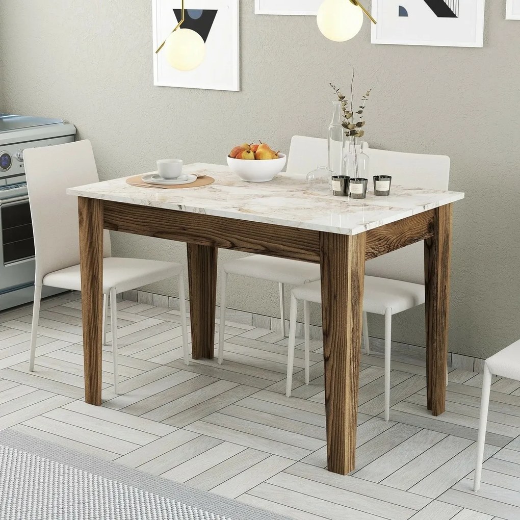 Stół do jadalni Kiev White and Walnut