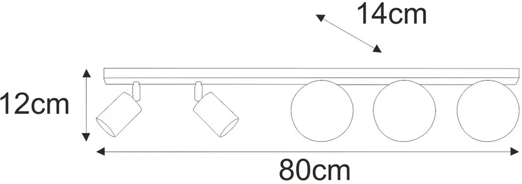 Lampa na czarnej listwie nowoczesna S1-G55