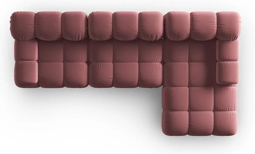 Różowa aksamitna sofa 285 cm Bellis – Micadoni Home