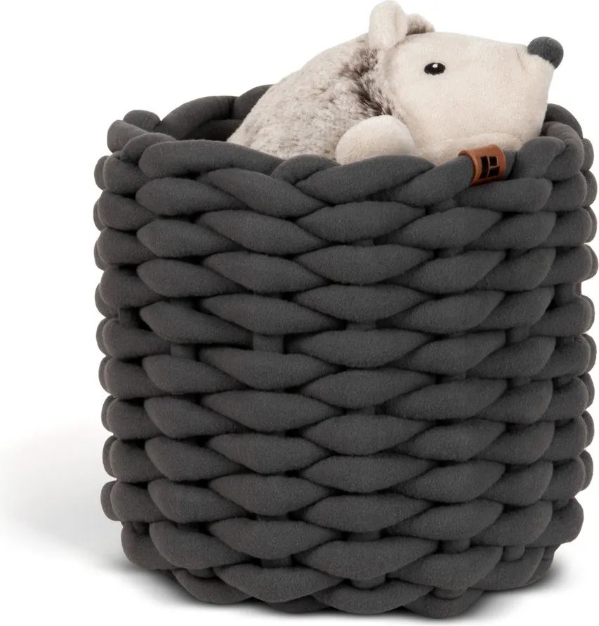 Tekstylny koszyk ø 21x17 cm Peach Skin Round S – Bigso