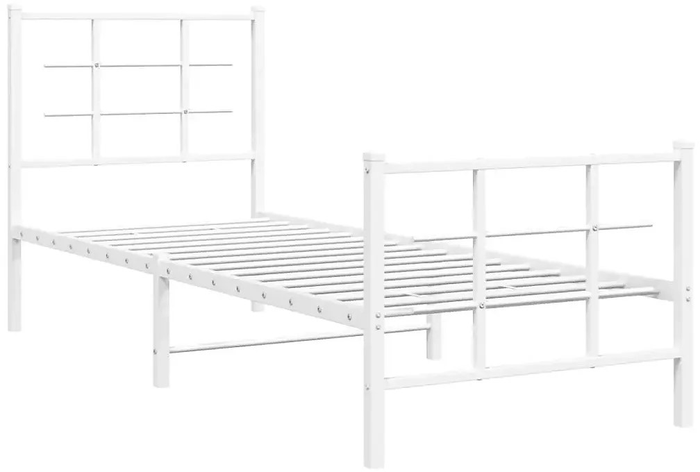 Białe pojedyncze łóżko metalowe 80x200 cm A4-B83