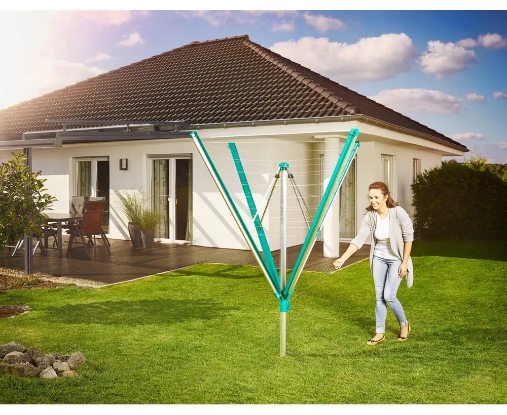 Ogrodowa suszarka na pranie w kolorze srebra 60 m Linomatic 600 Deluxe Cover – LEIFHEIT