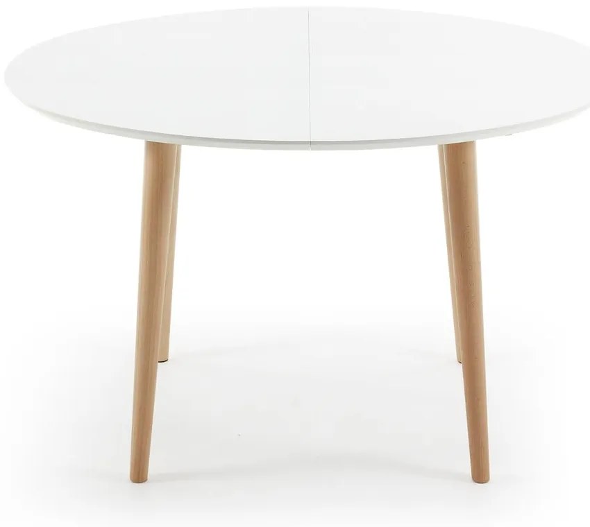 Biały rozkładany stół z białym blatem 90x120 cm Oqui – Kave Home