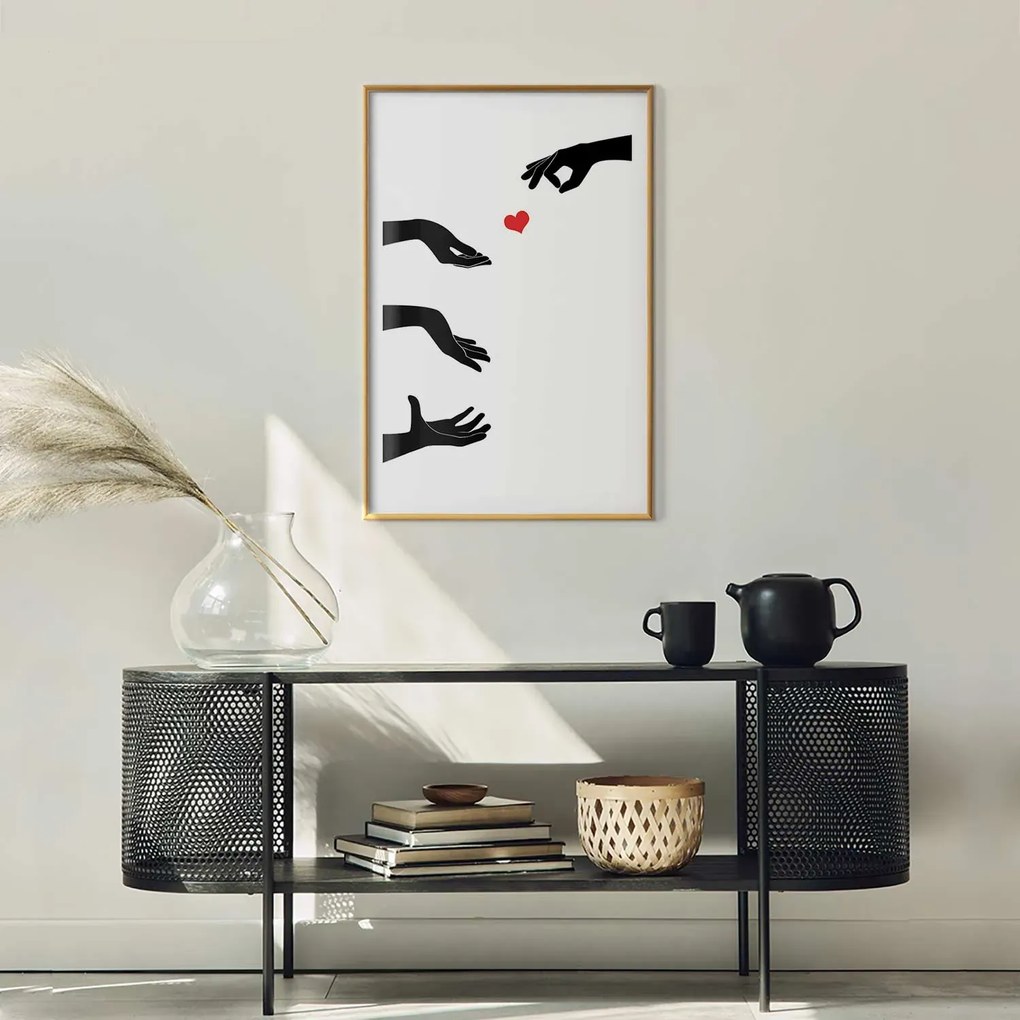 Plakat Pstryczek 40x60 cm z ramą złotą z marginesem ARTGEIST B