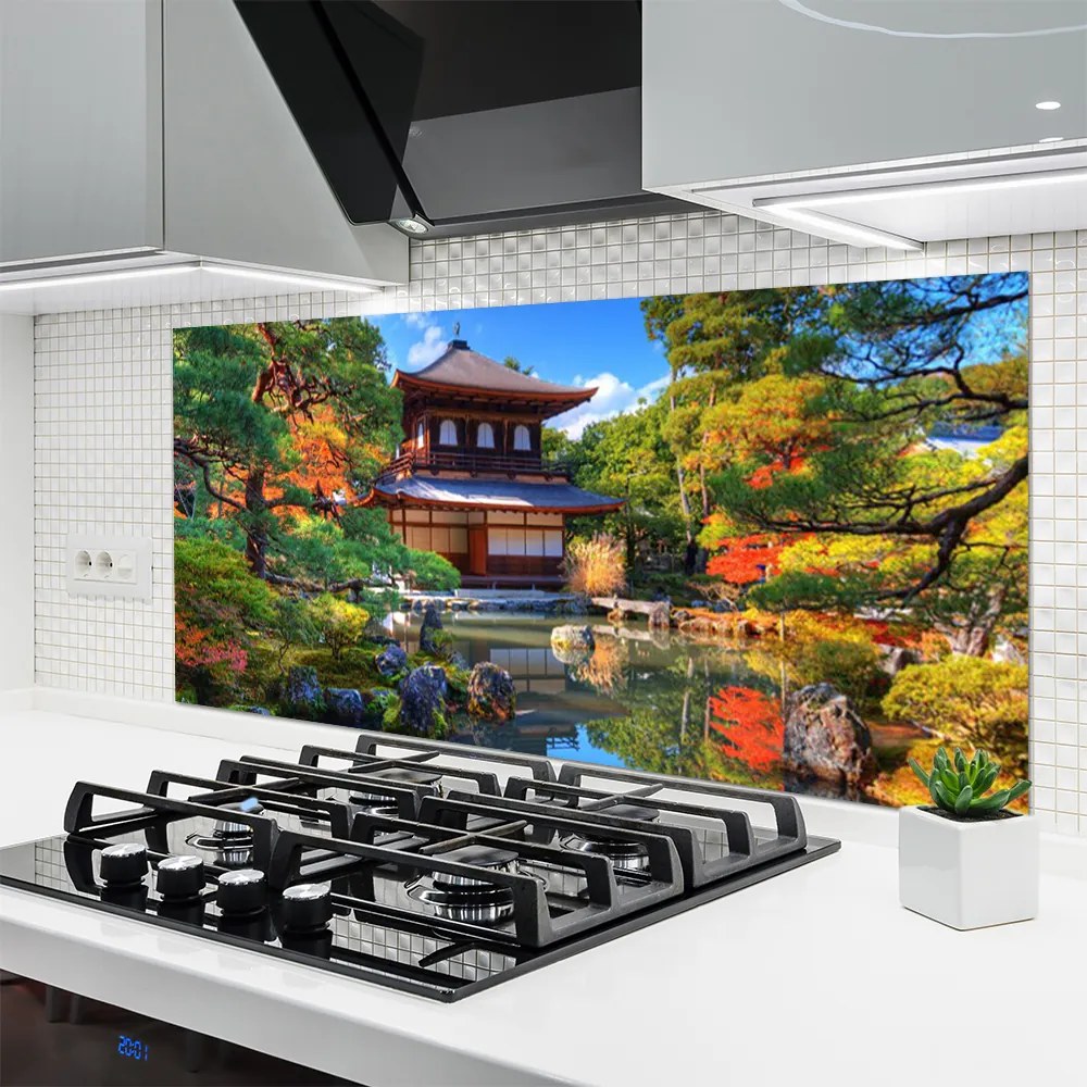 Panel Szklany do Kuchni Japoński Ogród Zen