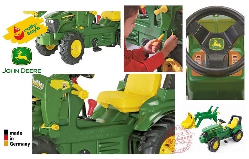 Rolly toys rollyfarmtrac john deere z biegami, pompowane koła z łyżką