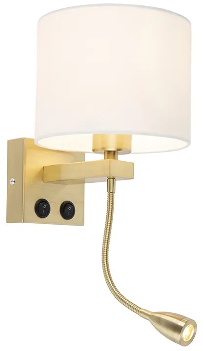 Inteligentna lampa ścienna złota z białym kloszem w tym Wifi A60 - Brescia ArtDeco Oswietlenie wewnetrzne