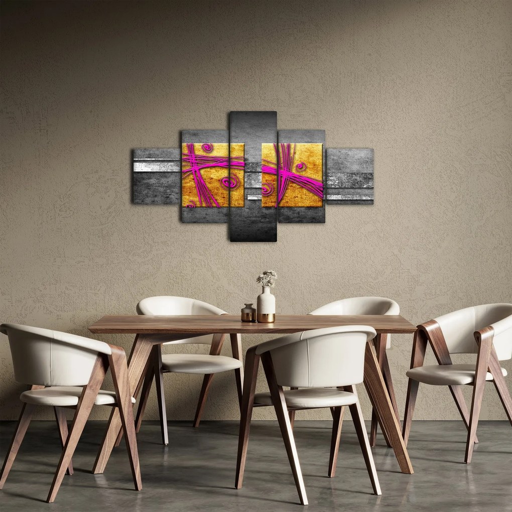 Obraz kolorowych kwadratów na czarnym tle (125x70 cm)