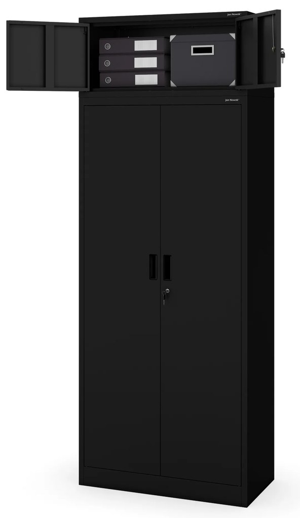 Szafa metalowa biurowa z 4 półkami czarna, 1750x800x400 mm: JAN Compact