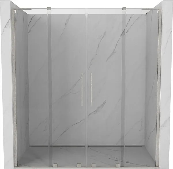 Mexen Velar L Duo drzwi prysznicowe rozsuwane 180 cm, transparent, nikiel szczotkowany - 871-180-003-02-97
