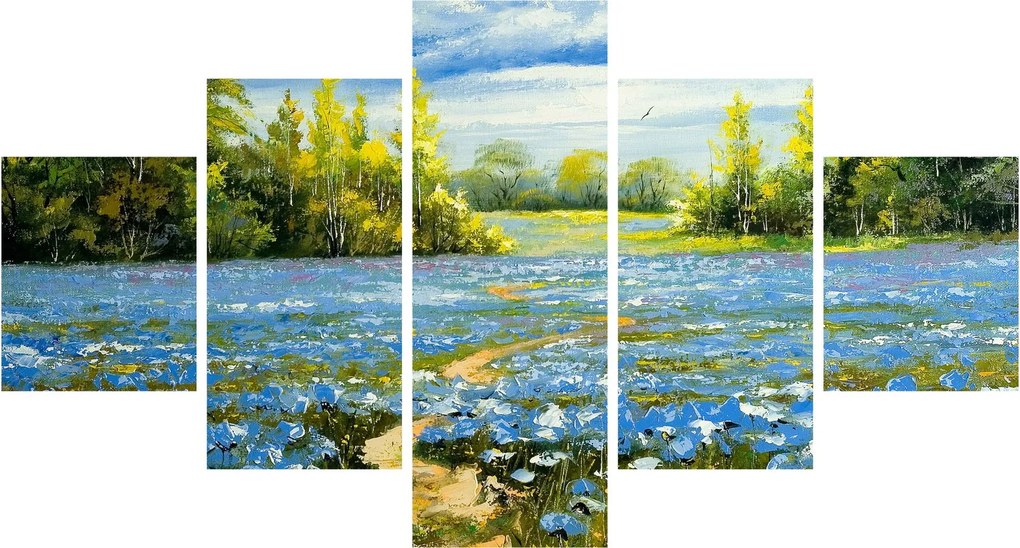Obraz - Ścieżka w polu, obraz olejny (125x70 cm)