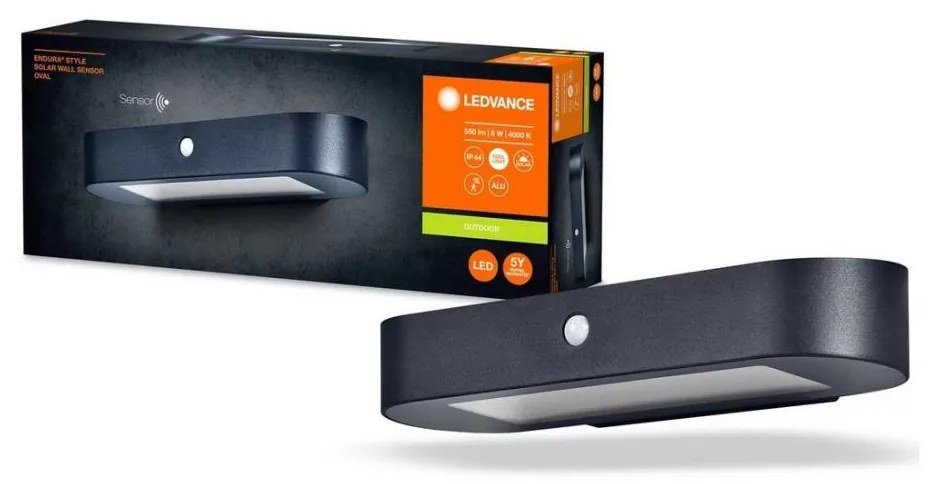 Ledvance ENDURA STYLE LED 6W 7,4V IP44 solární nástěnné svítidlo se senzorem