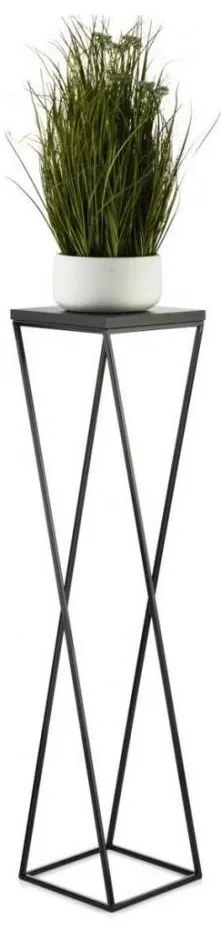 Stojak na kwiaty LOFT 100x24 cm czarny