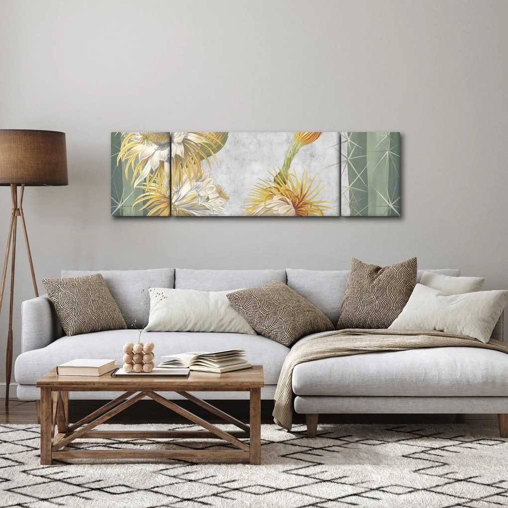 Obraz - Kwitnące kaktusy (170x50 cm)
