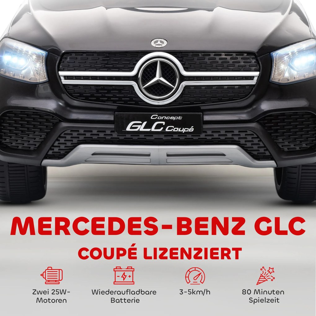 AIYAPLAY Samochód elektryczny dla dzieci, 12 V z pilotem, światła LED, muzyka, 3 prędkości, 3-6 lat, czarny | Aosom PL