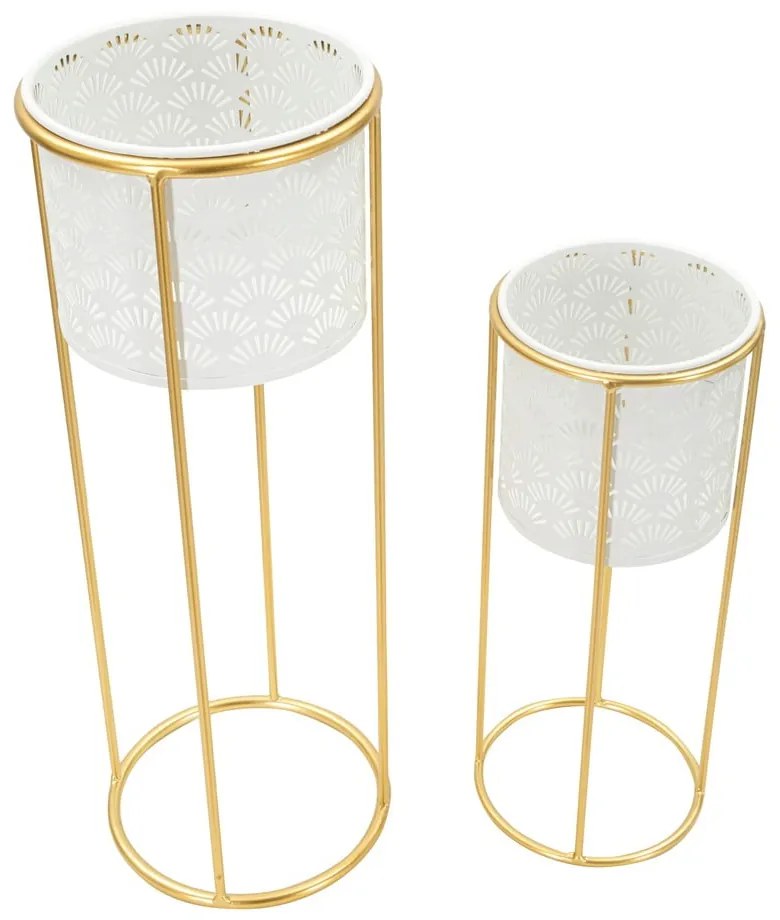 Metalowe kwietniki 2 szt. ø 17 cm (wysokość 46 cm) Whity – Mauro Ferretti