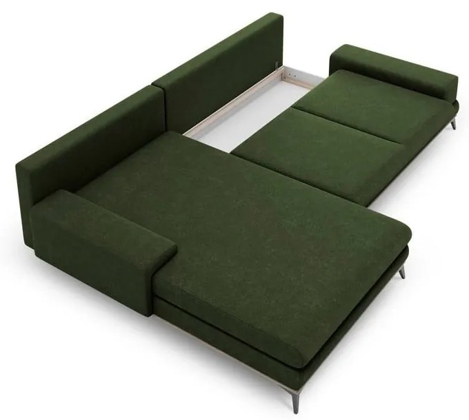 Butelkowozielony rozkładany narożnik Windsor &amp; Co Sofas Planet, lewostronny