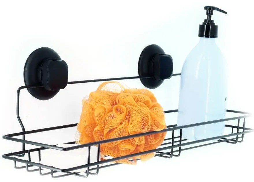 Czarna samoprzylepna półka kuchenna Compactor Bestlock Black Kitchen Shelf, 45,5x12 cm