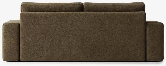 Sofa z Funkcją Spania CAMELIA Brązowa Boucle Nowoczesna