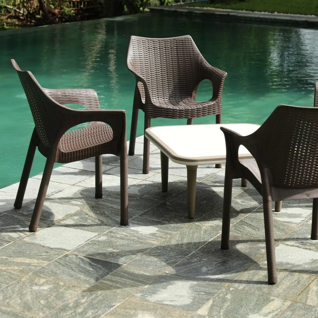 Fotel rattanowy Cambridge Dark Brown 61 x 54 x 80 cm