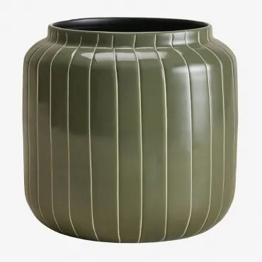 Wazon Z Żelaza Bieberlis ↑20 Cm & Intensywny Verde Olive - Sklum