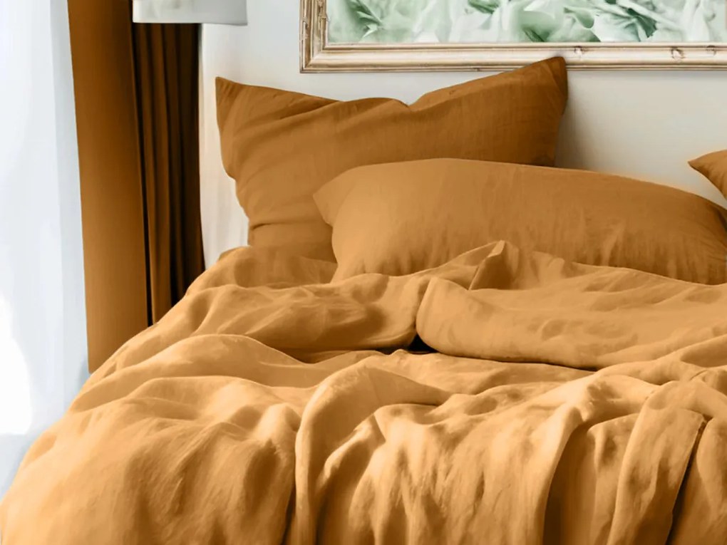 PrzytulneMieszkanie.pl PrzytulneMieszkanie.pl Pościel muślinowa MUSSARI musztardowa Rozmiar pościeli: 70 x 90 cm | 140 x 200 cm