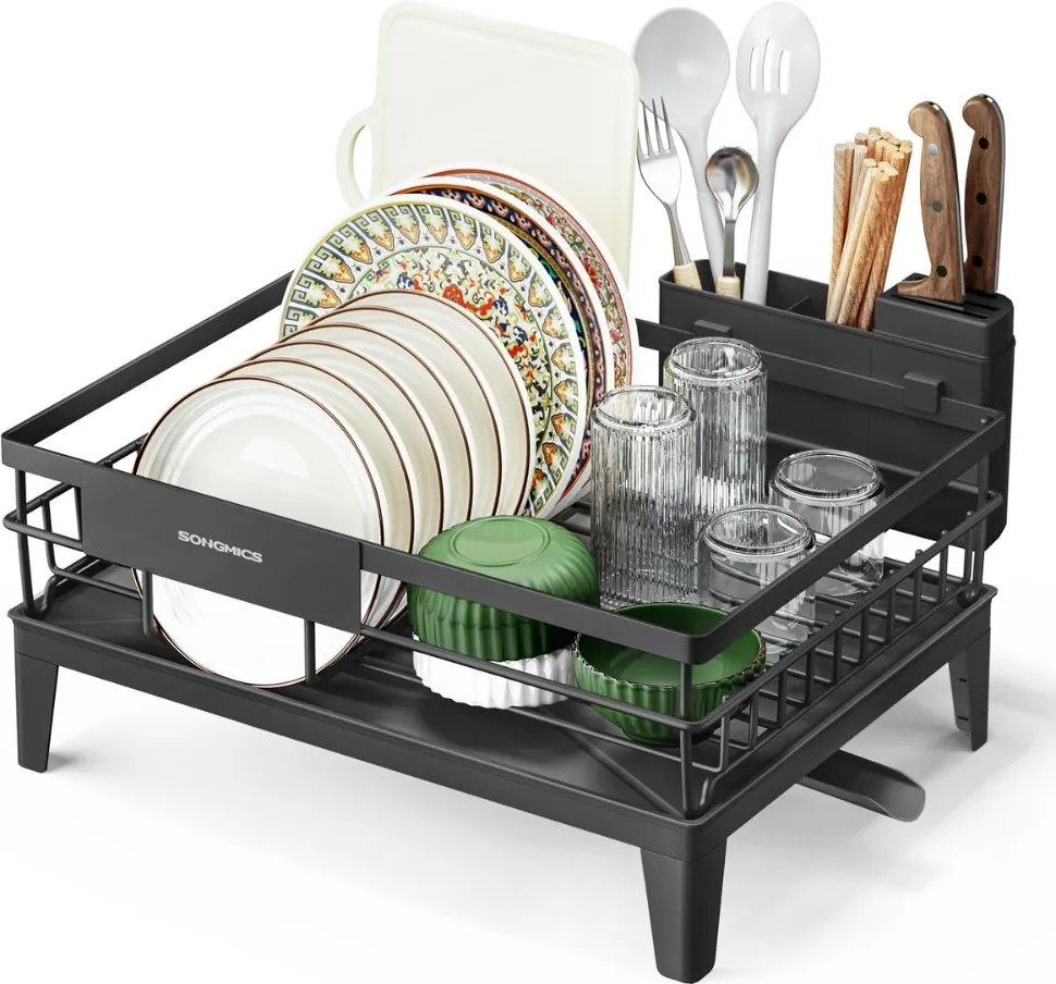 Suszarka do naczyń RACK, 31x42x18,5 cm, czarna SongmicsHome