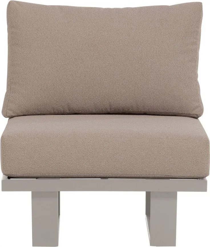 Szarobeżowy metalowy/tapicerowany fotel ogrodowy Bear – WOOOD