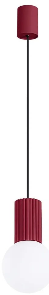 Bordowa lampa wisząca ze szklanym kloszem ø 12 cm Orbital – Sollux