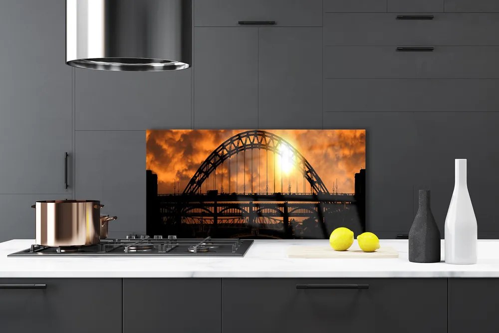 Panel Szklany do Kuchni Monumentalna Konstrukcja Mostu