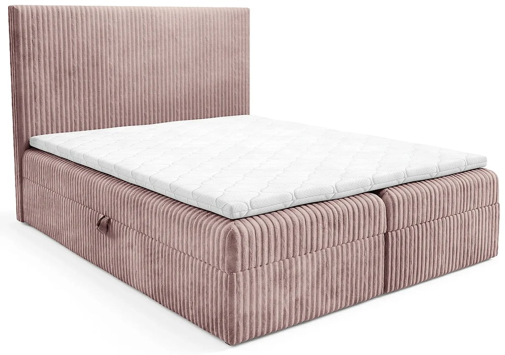 Różowe łóżko kontynentalne z pojemnikiem 5 rozmiarów P0-G51