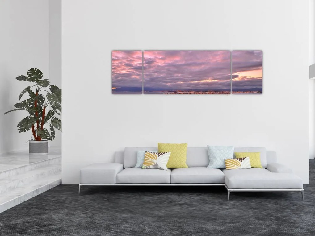 Obraz - Zmierzch nad miastem (170x50 cm)