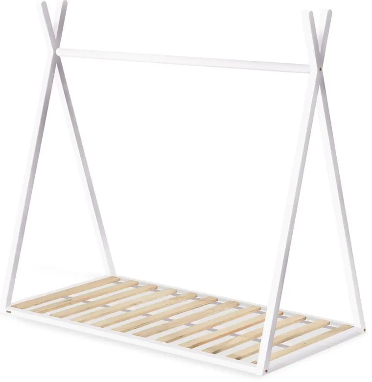 Białe łóżko dziecięce w kształcie domku z drewna bukowego 70x140 cm Maralis – Kave Home