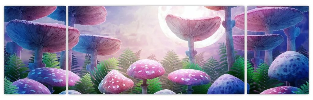 Obraz - Grzyby w pełni księżyca, grafika (170x50 cm)