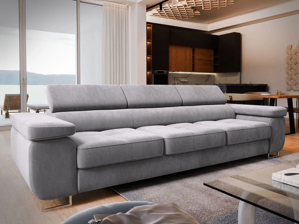 Masseno Sofa MOSINE z funkcją spania - Jasnoszary - MONOLITH 84
