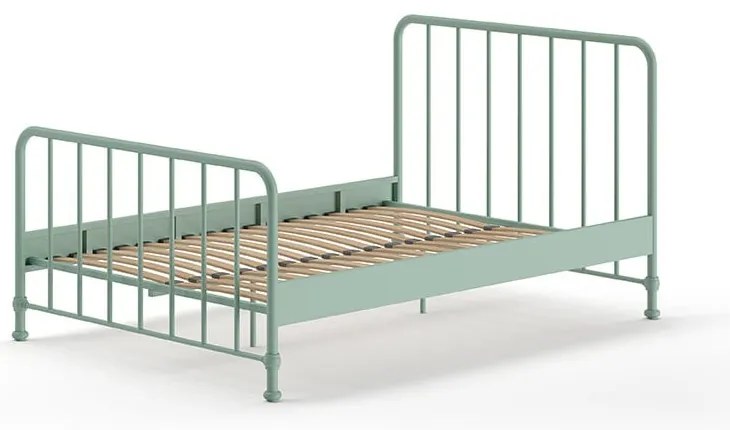 Zielone metalowe łóżko ze stelażem 140x200 cm BRONXX – Vipack