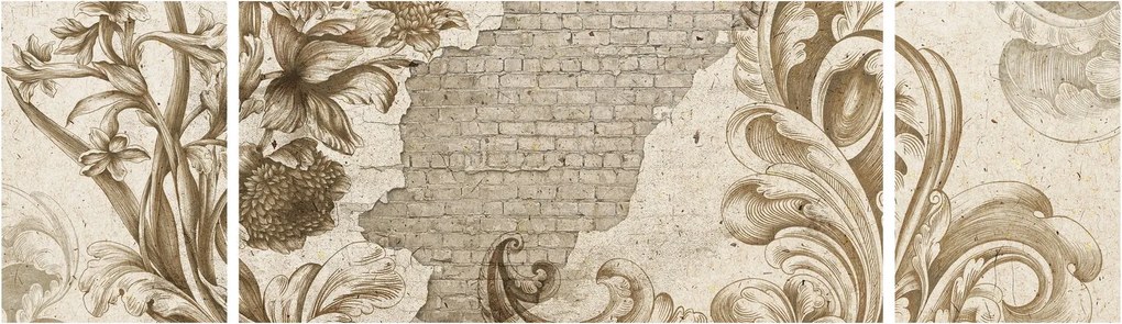 Obraz - Ściania z kwiatami (170x50 cm)