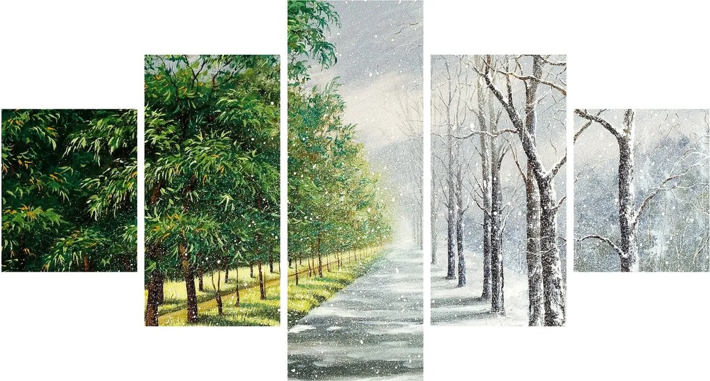 Obraz - Zima kontra lato (125x70 cm)