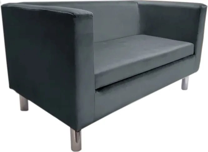 Sofa Monaco : Kolor nogi - Chrom, Kolor tkaniny - VELVET - BL14, Typ tkaniny - Velvet, Wysokość nogi - 15 cm