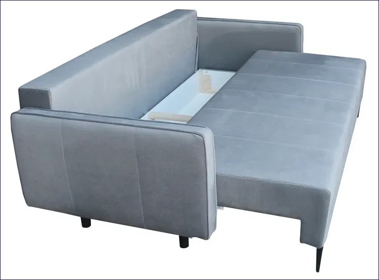 Szara rozkładana sofa z pojemnikiem W5-G59