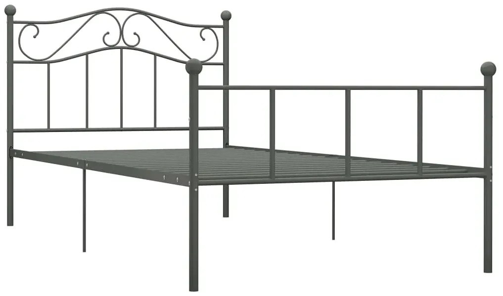 Szare metalowe łóżko 160x200 cm - Fiosa