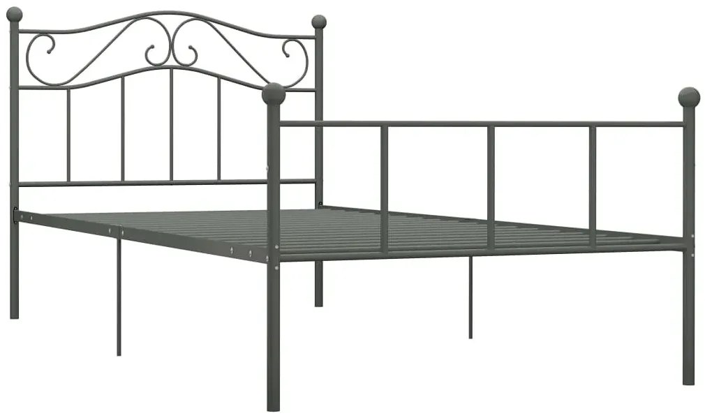 Szare metalowe łóżko 160x200 cm Z8-N17
