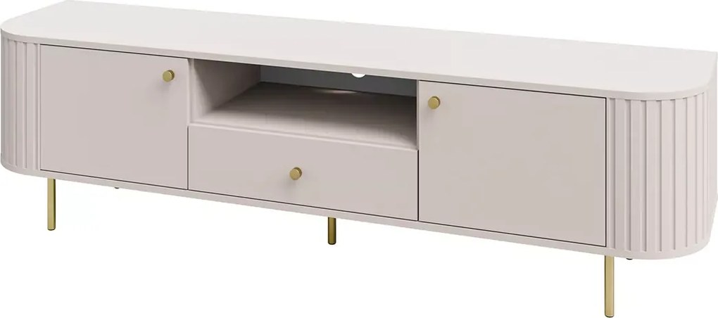 Szafka RTV Opunio 2 – 2 fronty, 1 szuflada, półka zewnętrzna, nowoczesny design