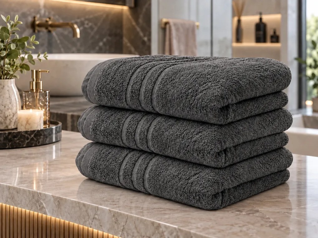 Ręcznik kąpielowy Comfort 70 x 140 cm ciemnoszary, 100% bawełna