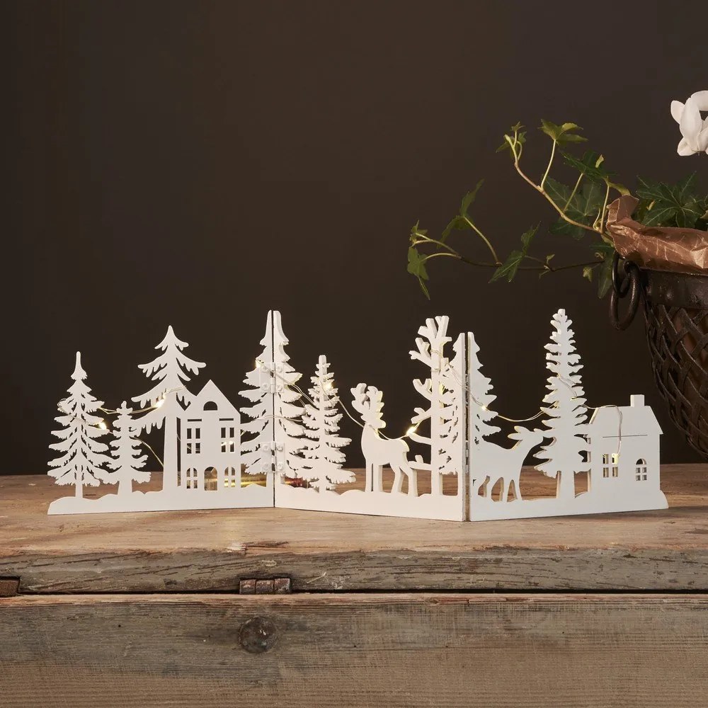 Biała dekoracja świetlna ze świątecznym motywem Fauna – Star Trading