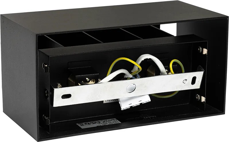 Nowoczesna lampa ścienna czarna prostokątna 2-światłowa - Edwin