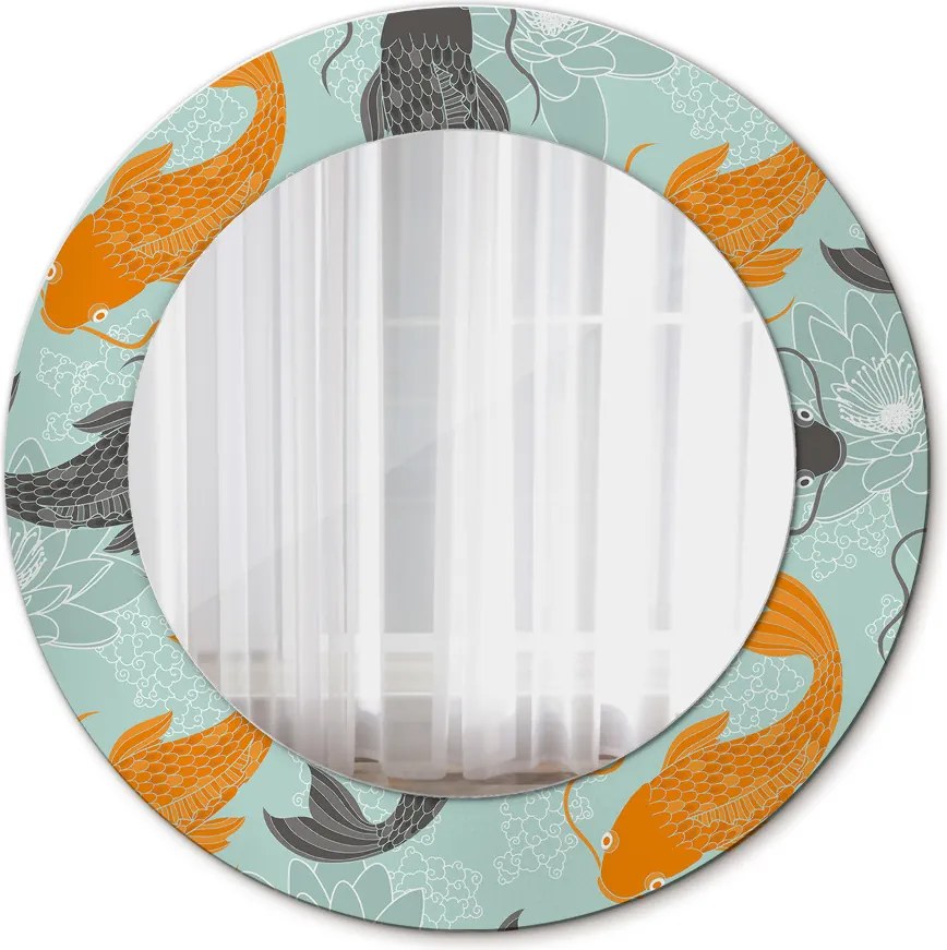 Lustro z nadrukiem okrągłe Chiński karp