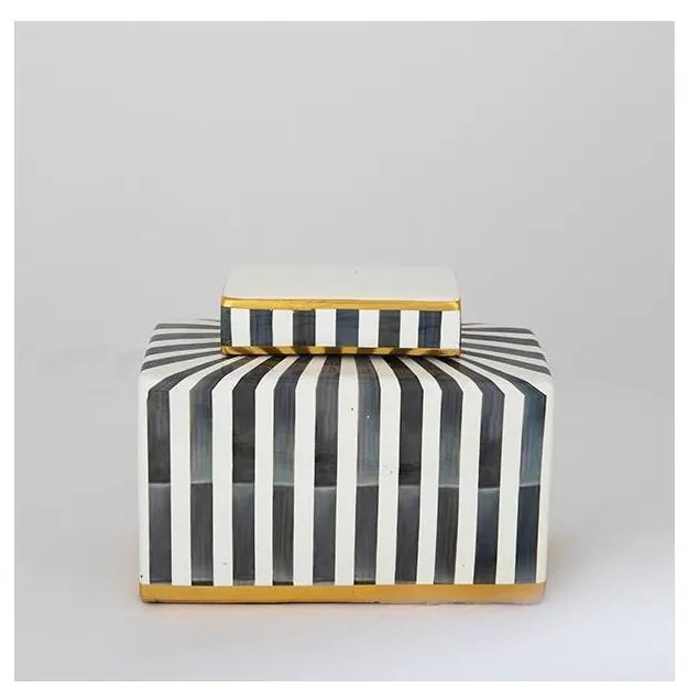 Słoik ceramiczny 20,5x16x9 cm niebieski/biały/czarny